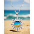 Light Steel Blue Sun Sand and Ocean Inspired Necklace
