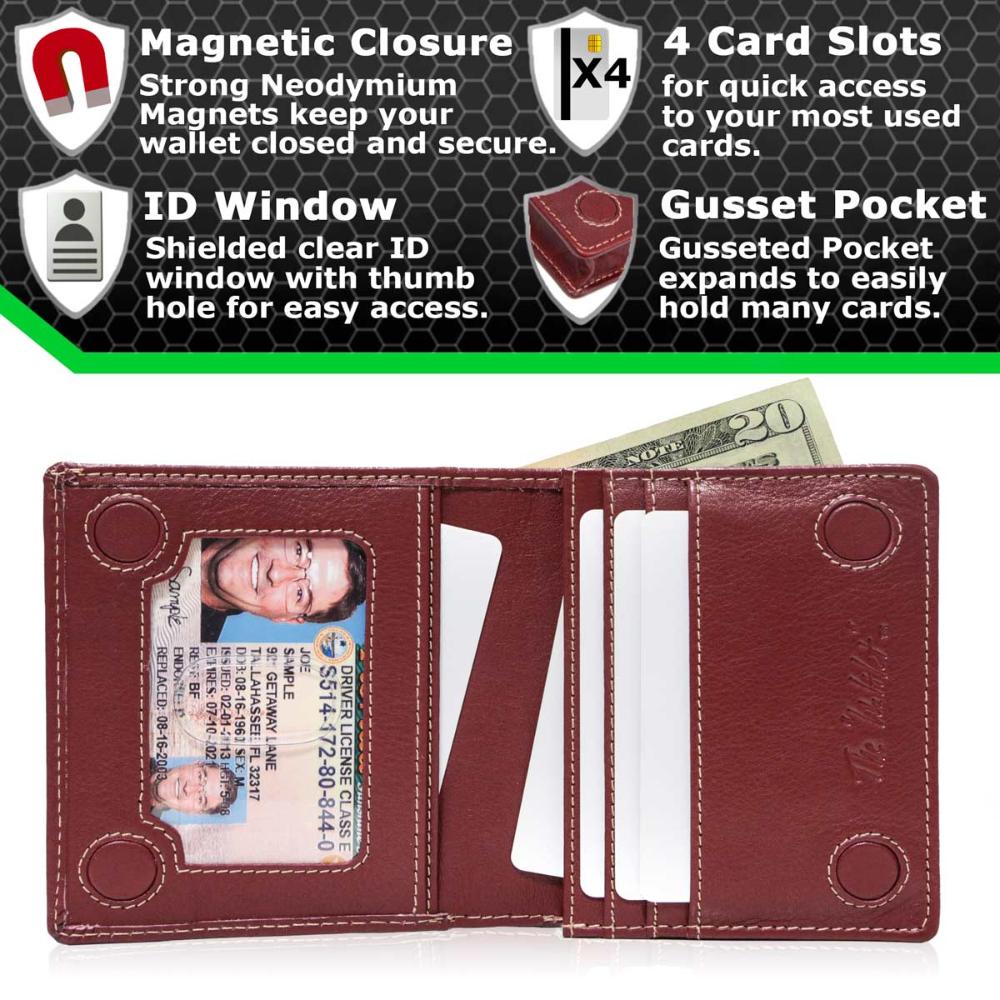 The Waltlet - Maximum Storage RFID Secure Minimalist Wallet, Red