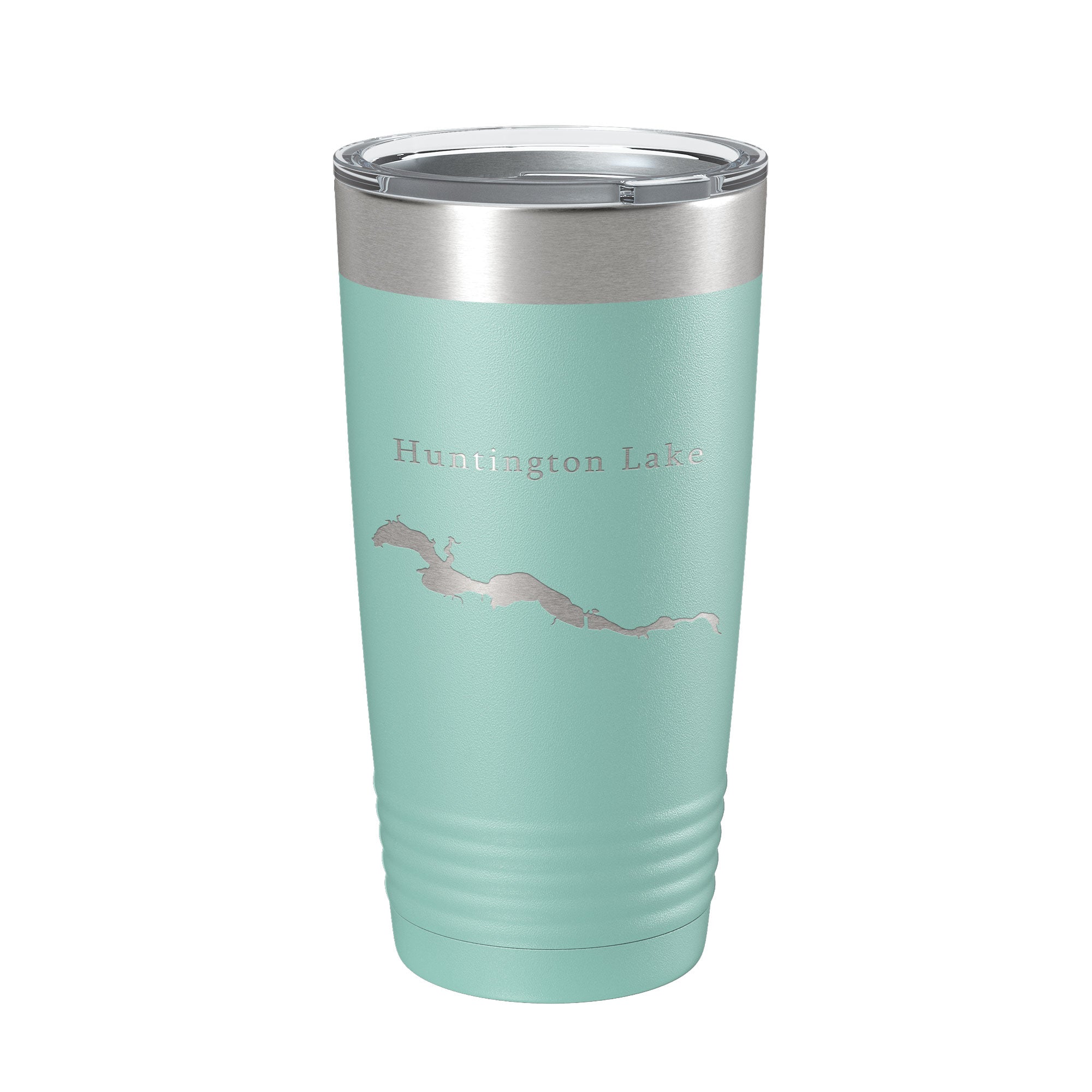 Dark Sea Green Huntington Lake Map Tumbler Travel Mug Insulated Laser Engraved Coffee Cup Indiana 20 oz