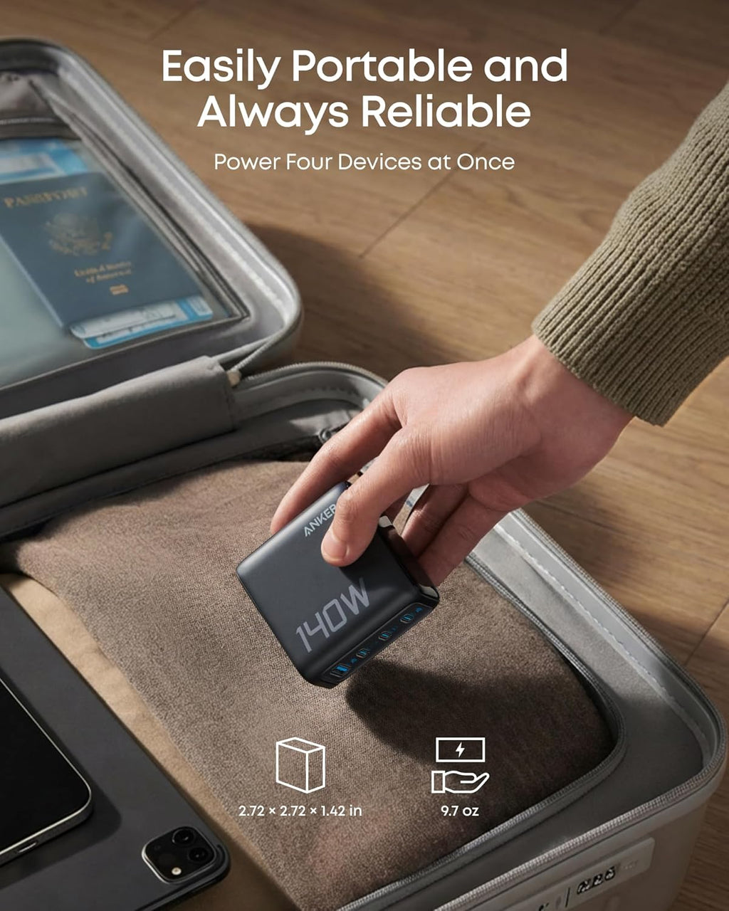Anker Laptop Power Bank (25K, 165W, Built-In and Retractable Cables) Anker