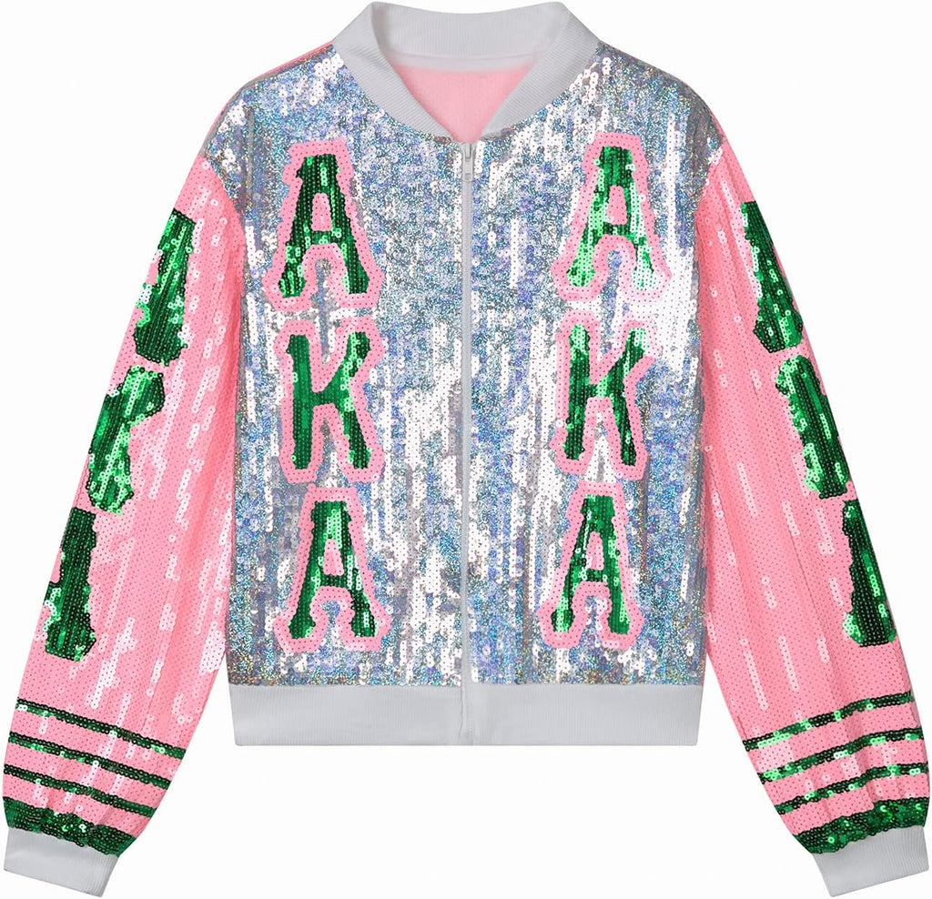 Alpha Kappa Alpha Sorority AKA Sequin Jacket T-Shirt Crazed