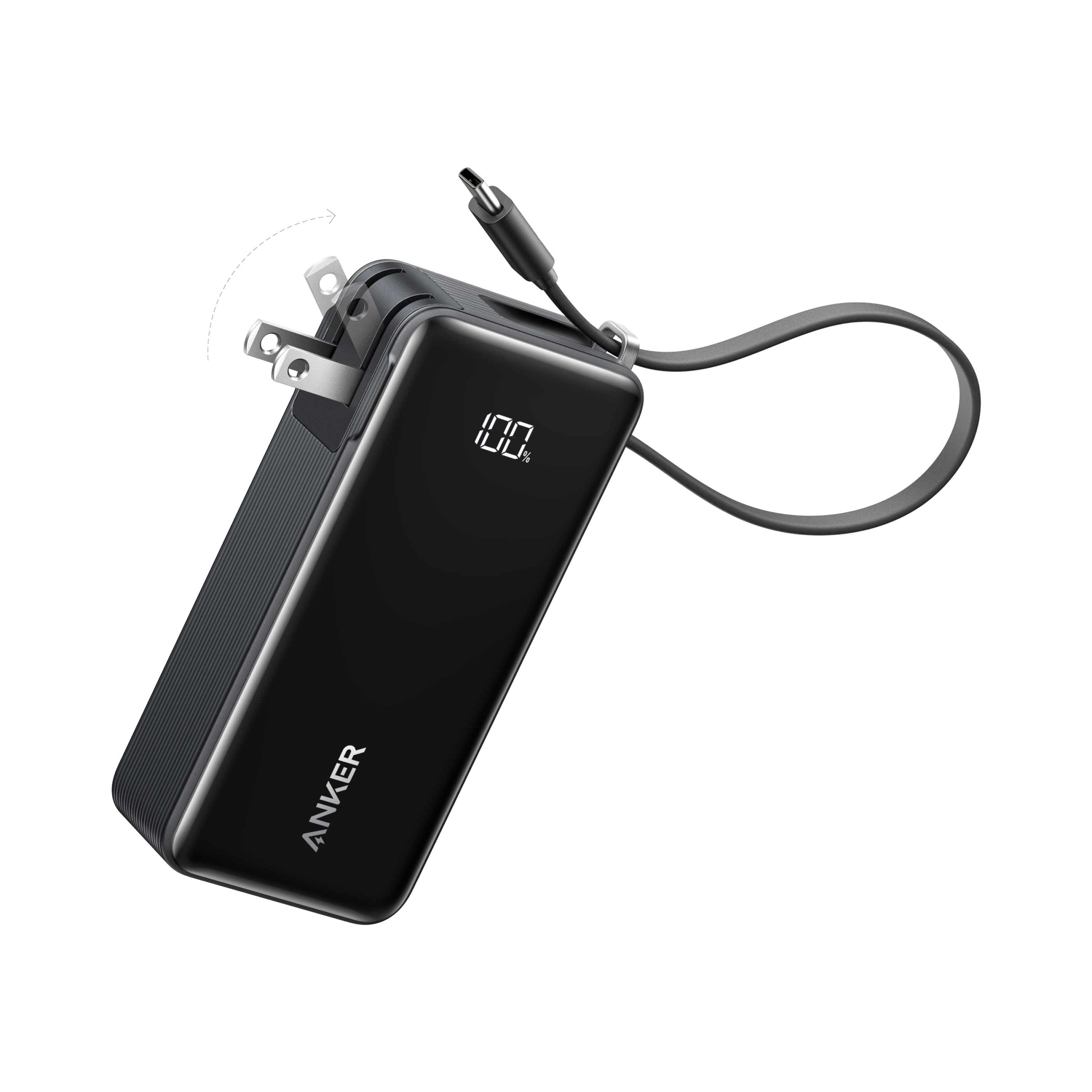 Anker Power Bank (10K, Fusion, Built-In Cable) Anker