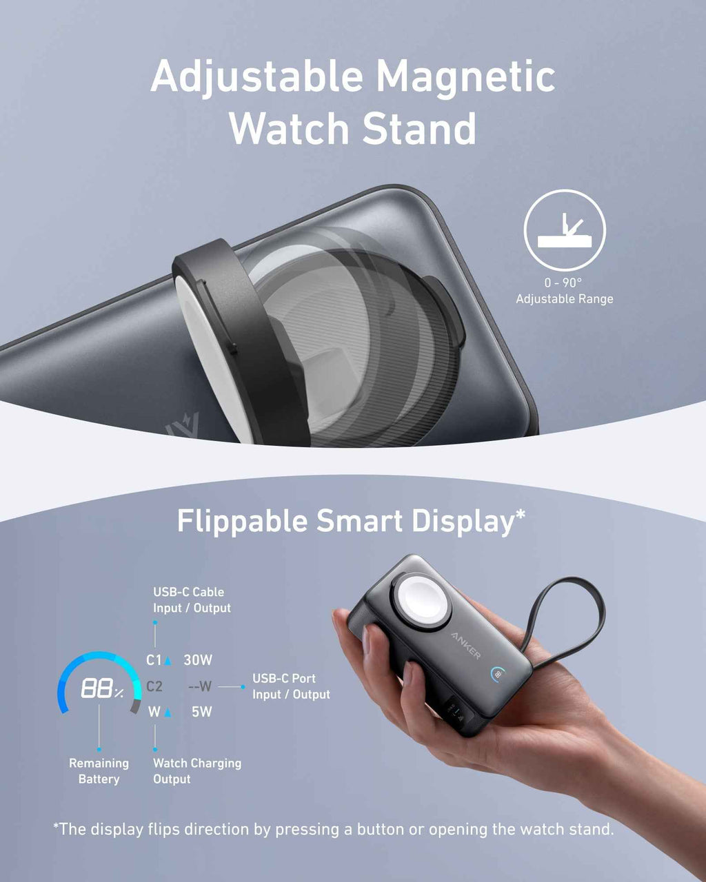 Anker MagGo Power Bank (10K, 35W, For Apple Watch)