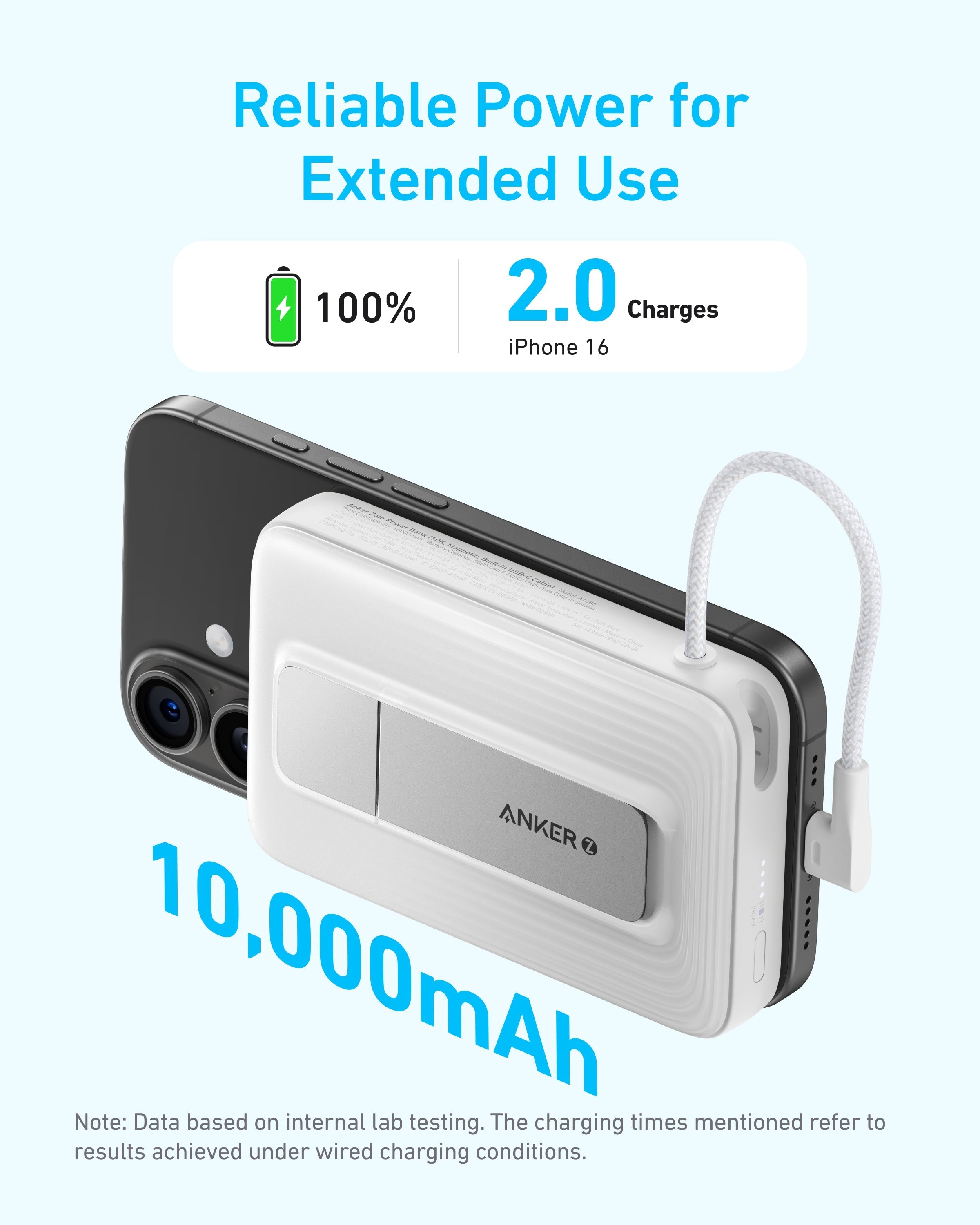 Anker Zolo Magnetic Power Bank (10K, 30W, Built-in USB-C Cable) Anker