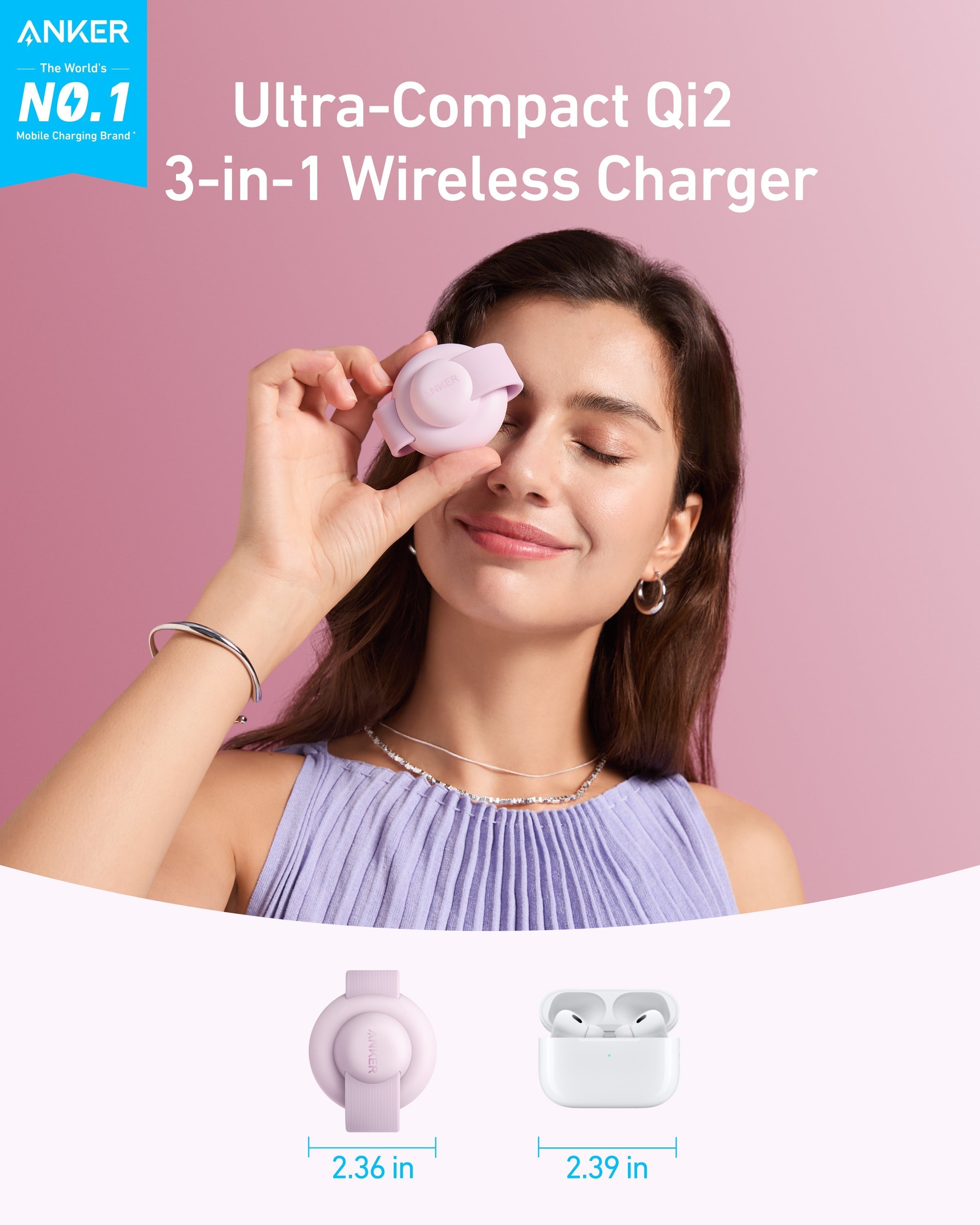 Anker MagGo Wireless Charging Station (3-in-1, Foldable Pad) Anker