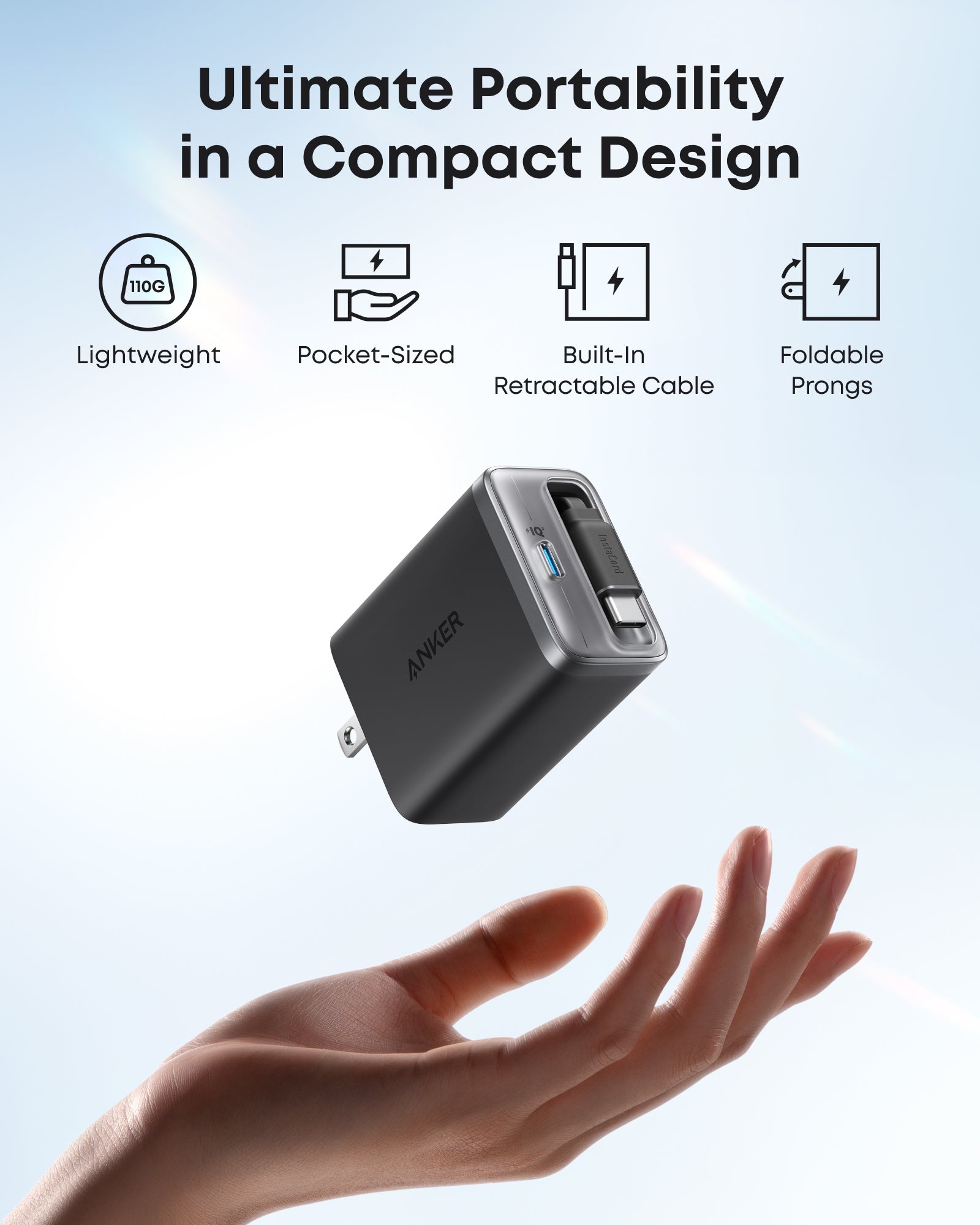 Anker Nano Charger (35W, Built-In Retractable USB-C Cable) Anker