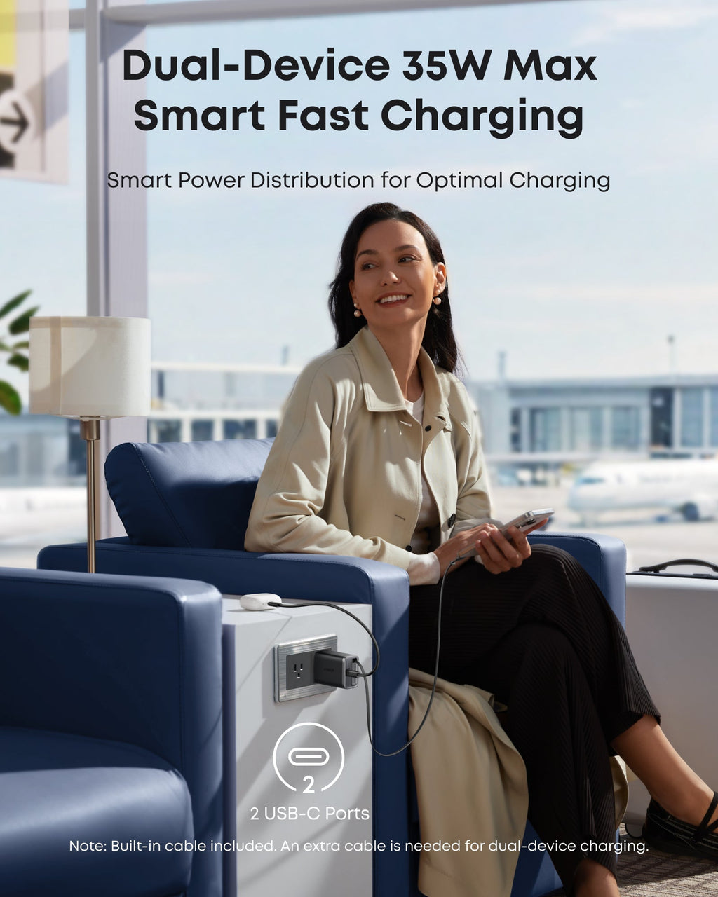 Anker Nano Charger (35W, Built-In Retractable USB-C Cable) Anker