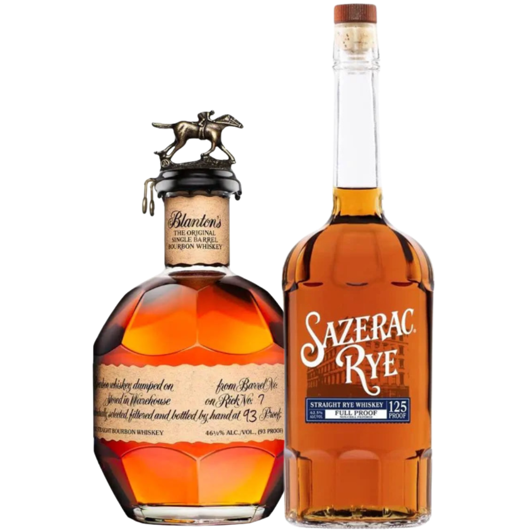 White Smoke Blanton Sazerac Bundle: Blanton's Original Single Barrel Bourbon , Sazerac Rye Full Proof Straight Rye Whiskey 125 Proof