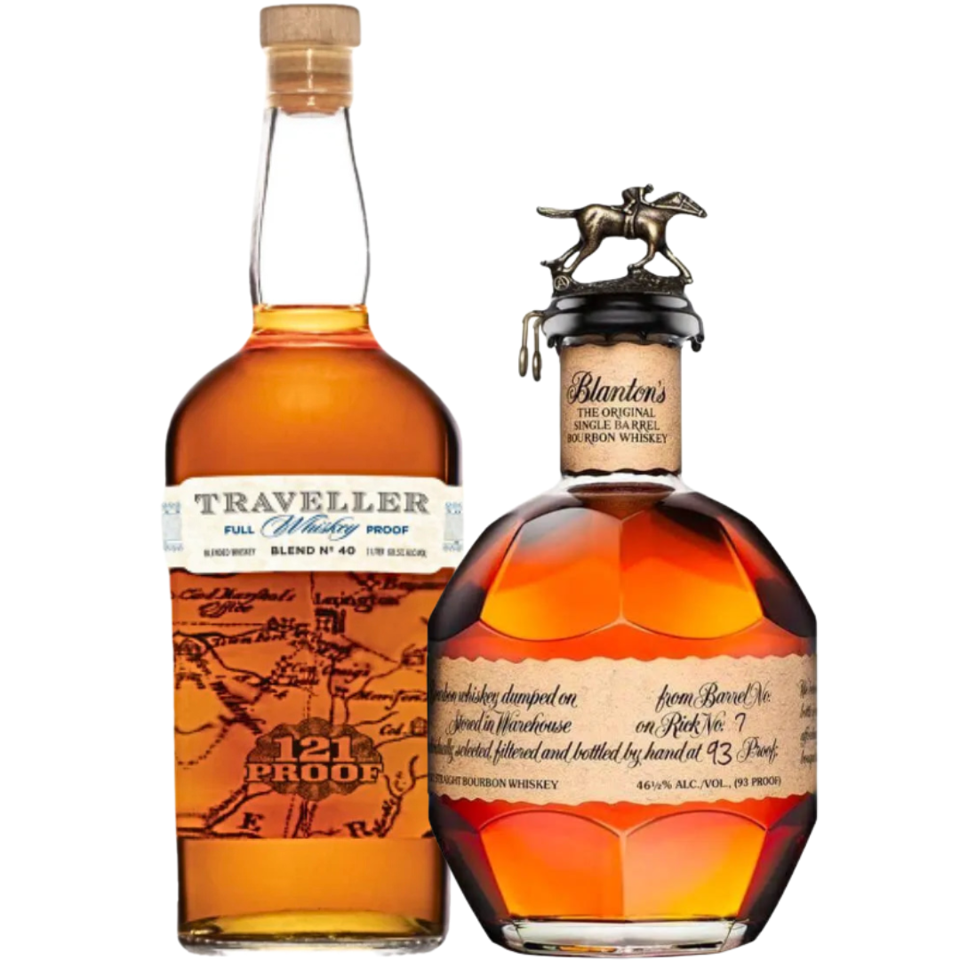 White Smoke Blanton Traveller Bundle: Blanton's Original Bourbon & Traveller Full Proof 121 Proof