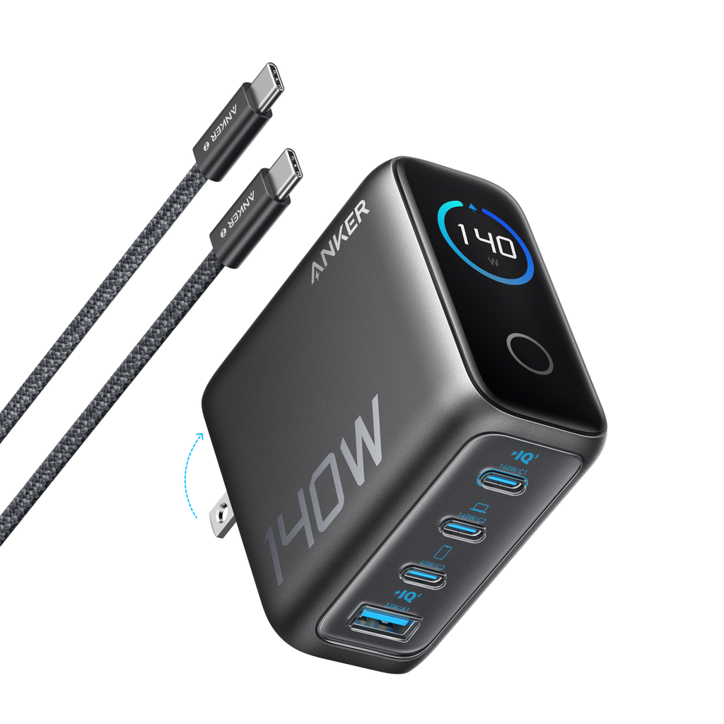 Anker Charger (140W, 4-Port, PD 3.1) with USB-C Cable Anker