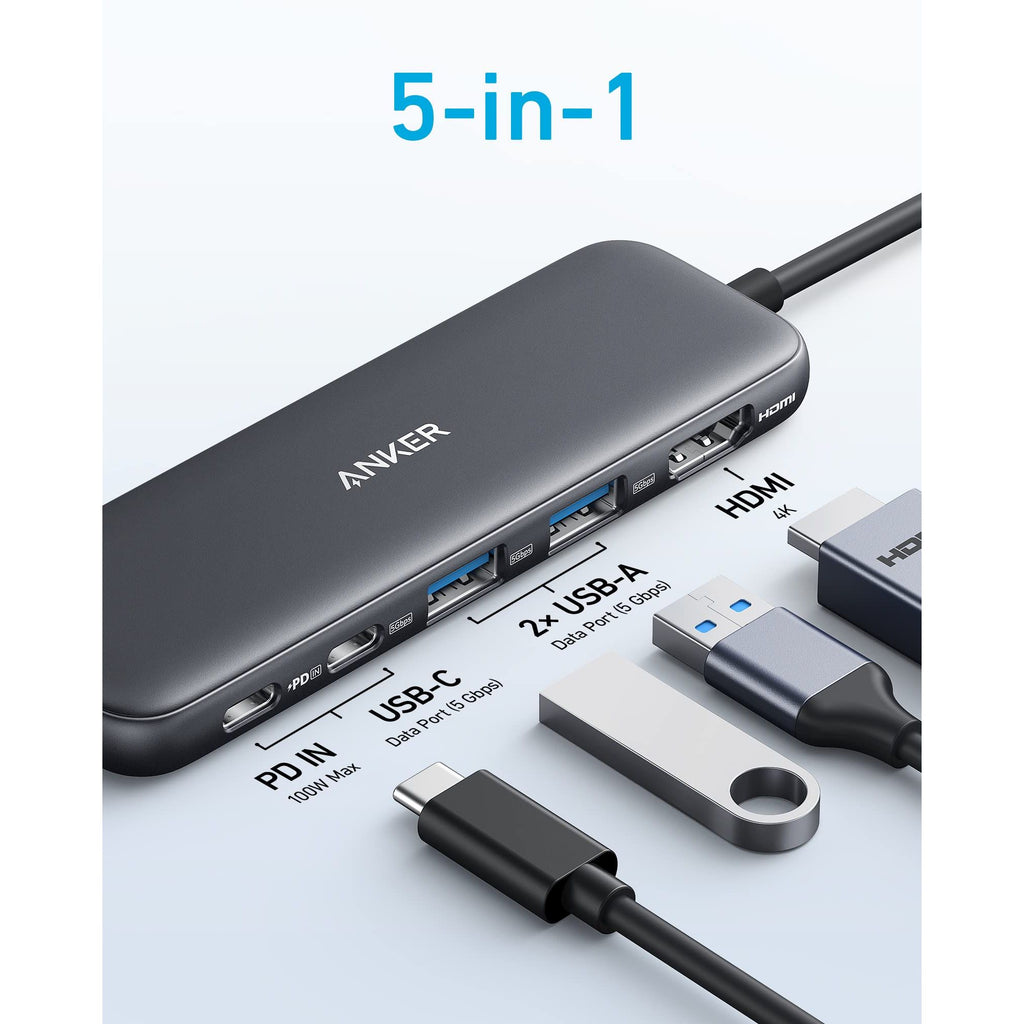 White Smoke Anker <b>332</b> USB-C Hub (5-in-1)
