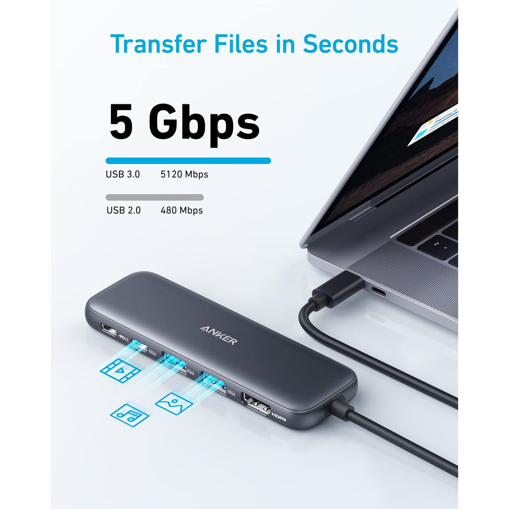 White Smoke Anker <b>332</b> USB-C Hub (5-in-1)