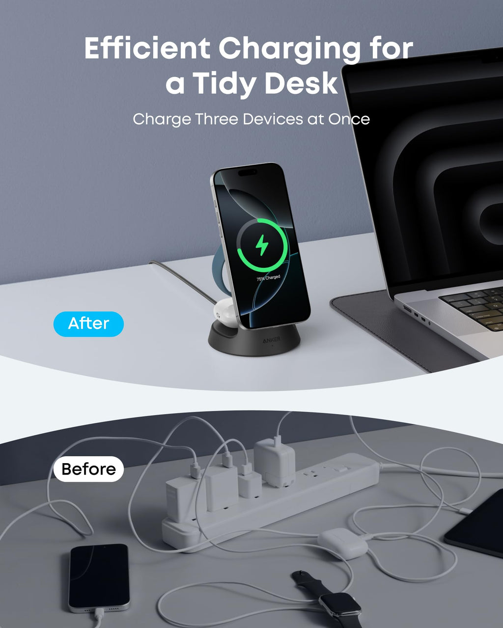 Anker MagGo Wireless Charging Station (3-in-1, Dock Stand) Anker