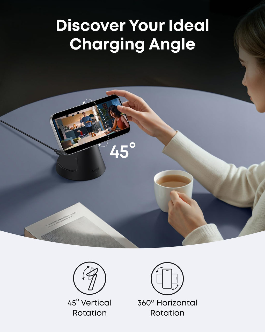 Anker MagGo Wireless Charging Station (3-in-1, Dock Stand) Anker