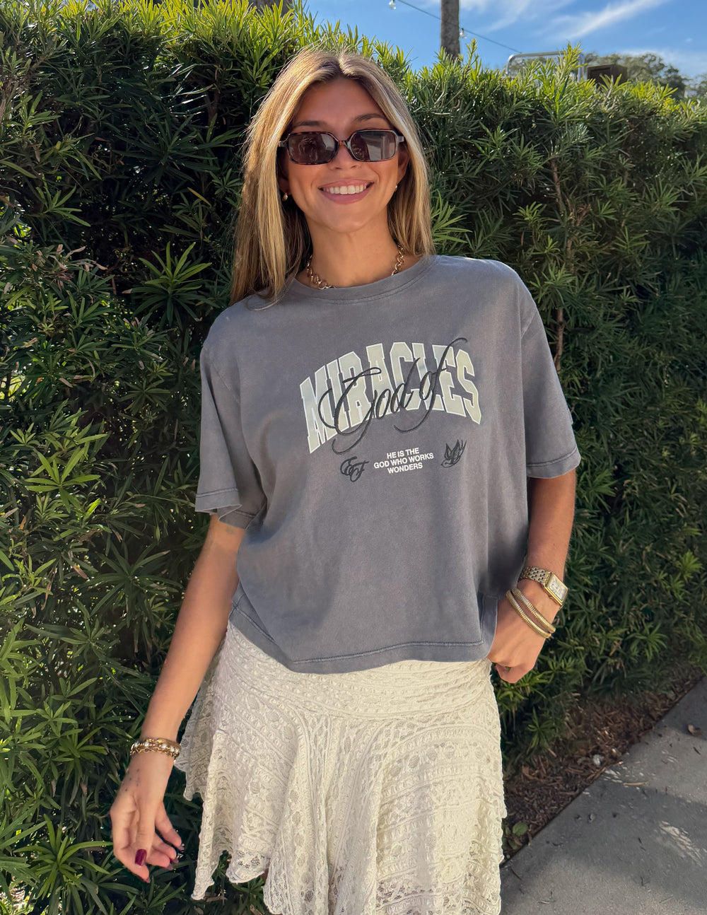 God of Miracles Cropped Women's Tee Elevated Faith