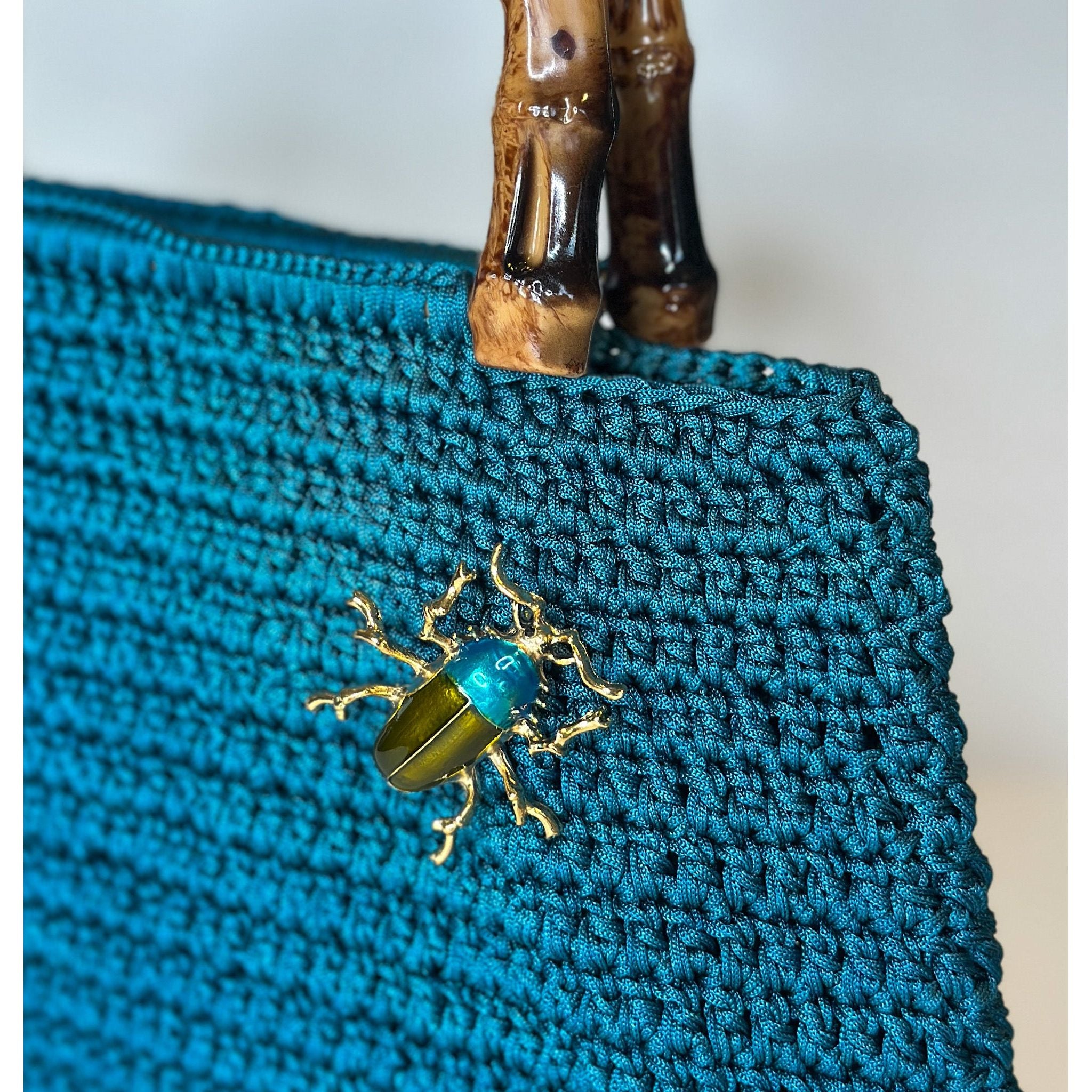 Dark Cyan Euphemia Handwoven Bag