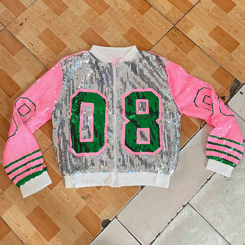 Alpha Kappa Alpha Sorority AKA 1908 Sequin Jacket T-Shirt Crazed