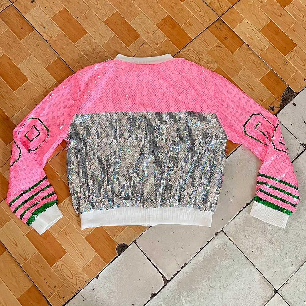 Alpha Kappa Alpha Sorority AKA 1908 Sequin Jacket T-Shirt Crazed