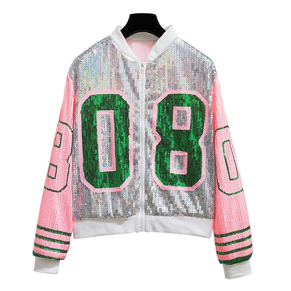 Alpha Kappa Alpha Sorority AKA 1908 Sequin Jacket T-Shirt Crazed