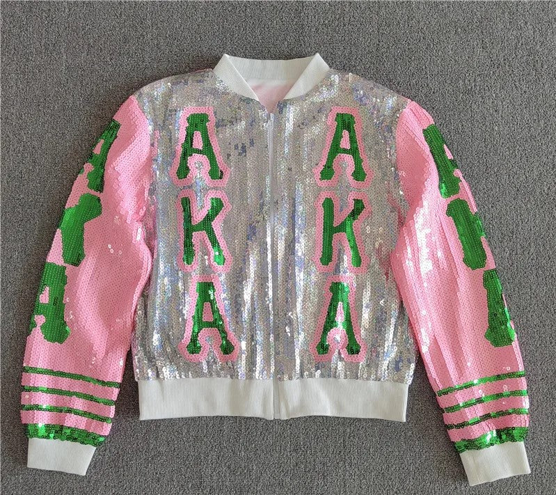 Alpha Kappa Alpha Sorority AKA Sequin Jacket T-Shirt Crazed