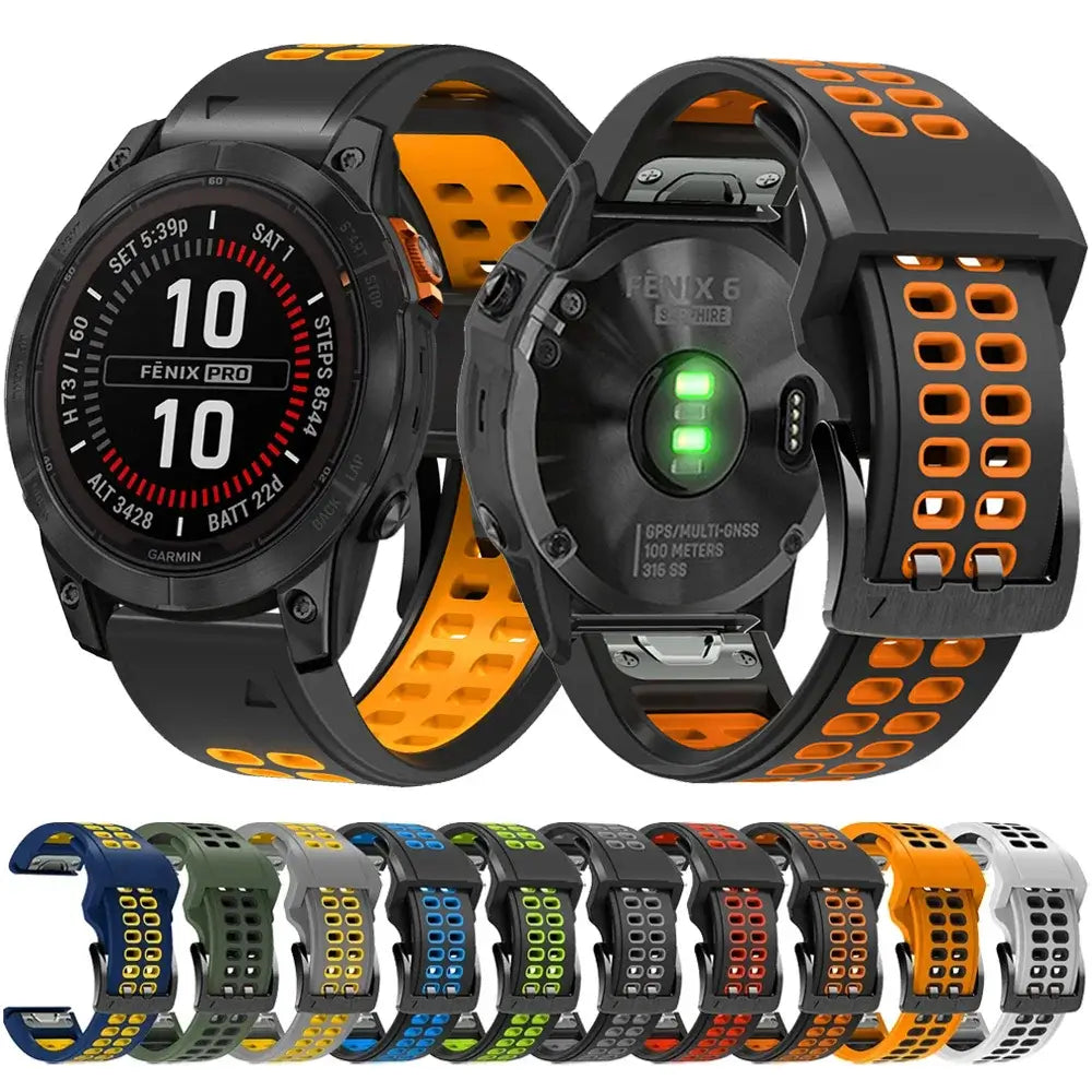 White Smoke Garmin Silicone QuickFit Band -Durable Breathable Strap