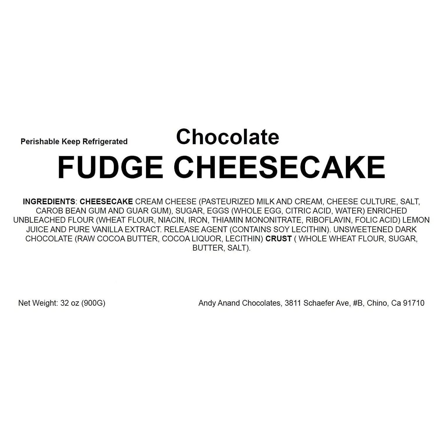 White Smoke Andy Anand Chocolate Fudge Cheesecake 9" - Daily Freshly Baked, Best Homemade Cheesecake Near Me with Amazing Taste (2 lbs)