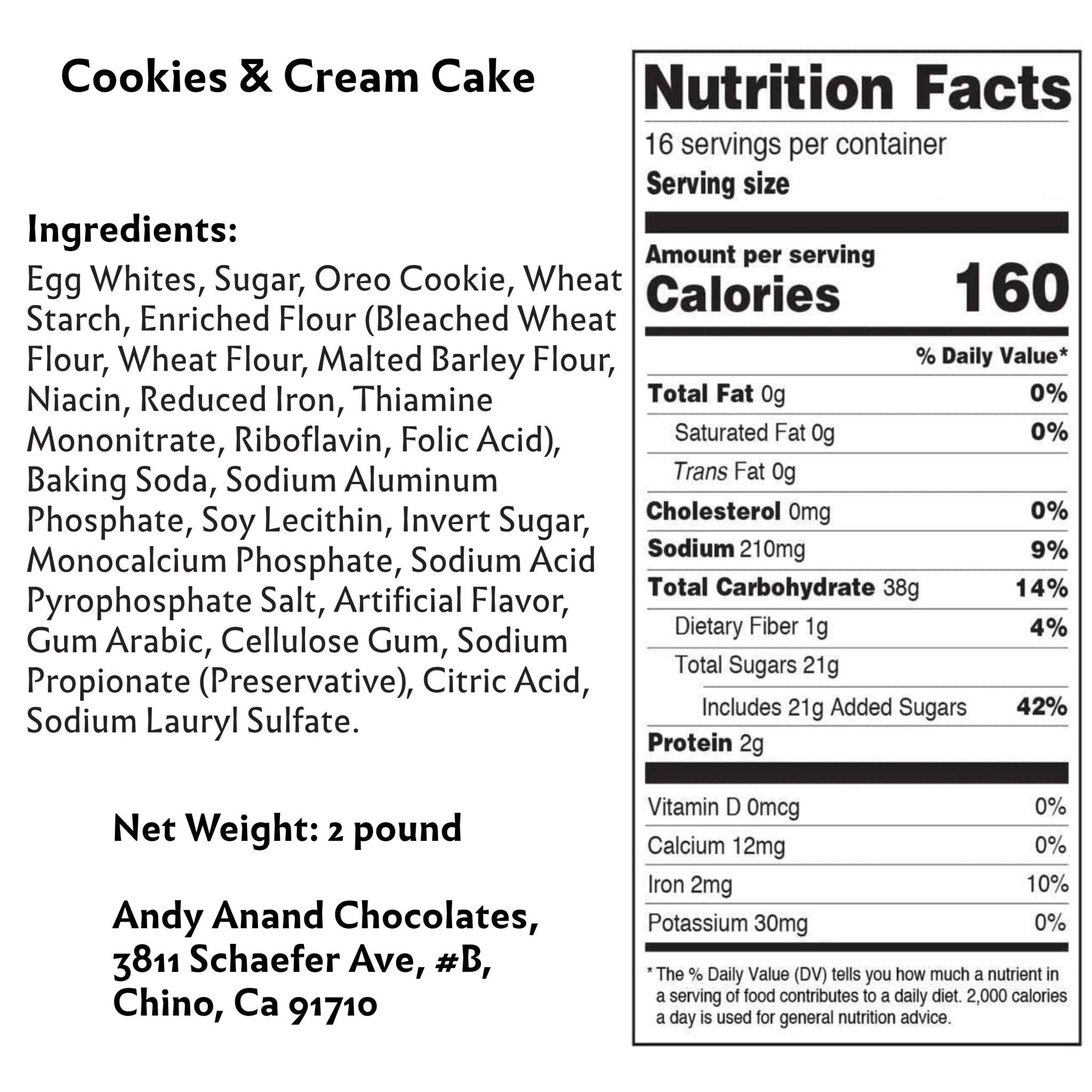 White Smoke Andy Anand's 9" Cookies & Cream Cake: Luxurious, Handcrafted Delight - Perfect Bakery Dessert, Taste the Difference from Ordinary Cakes!