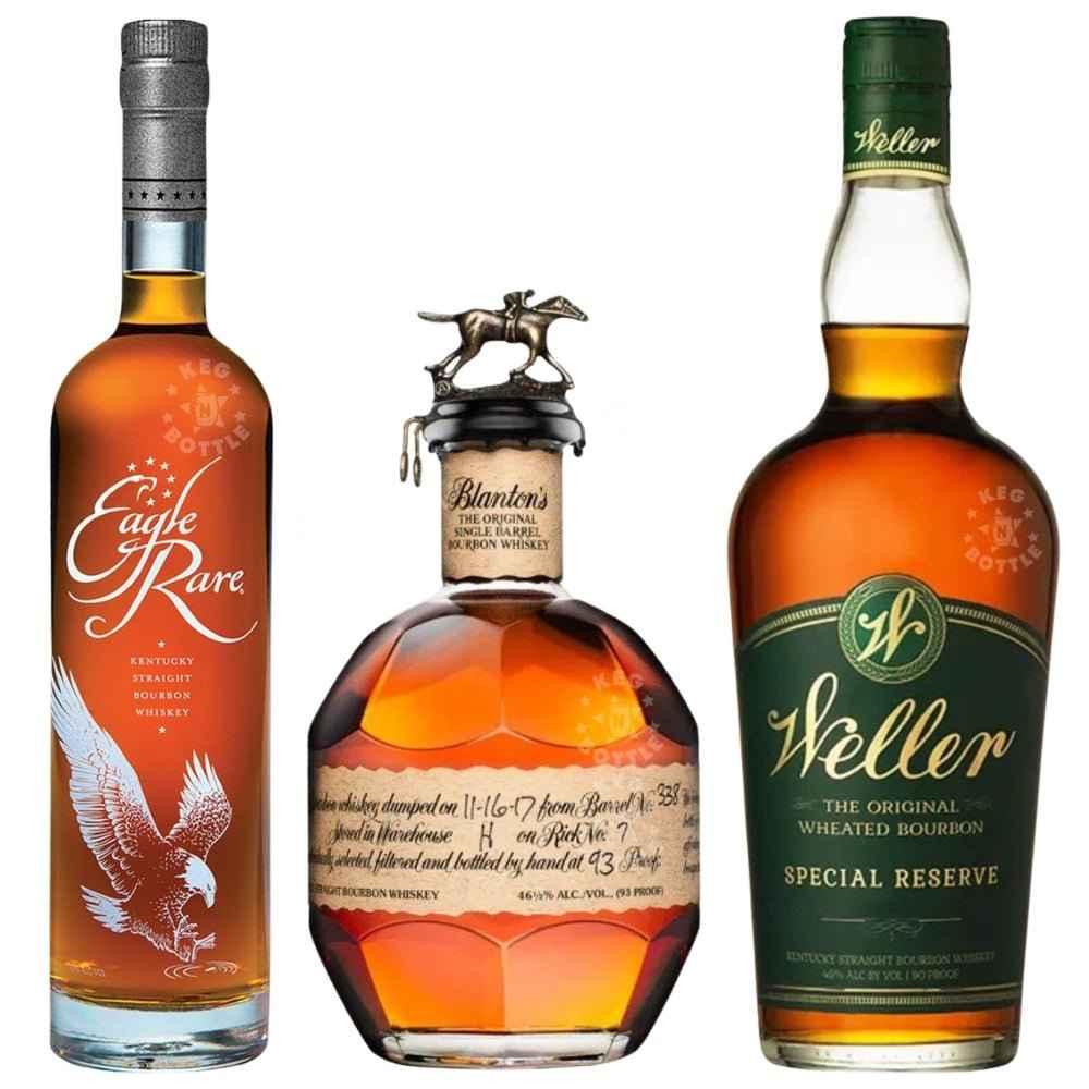 White Smoke Blanton’s, Eagle Rare, & W.L. Weller Special Reserve Bourbon Collection (750 ml Each)