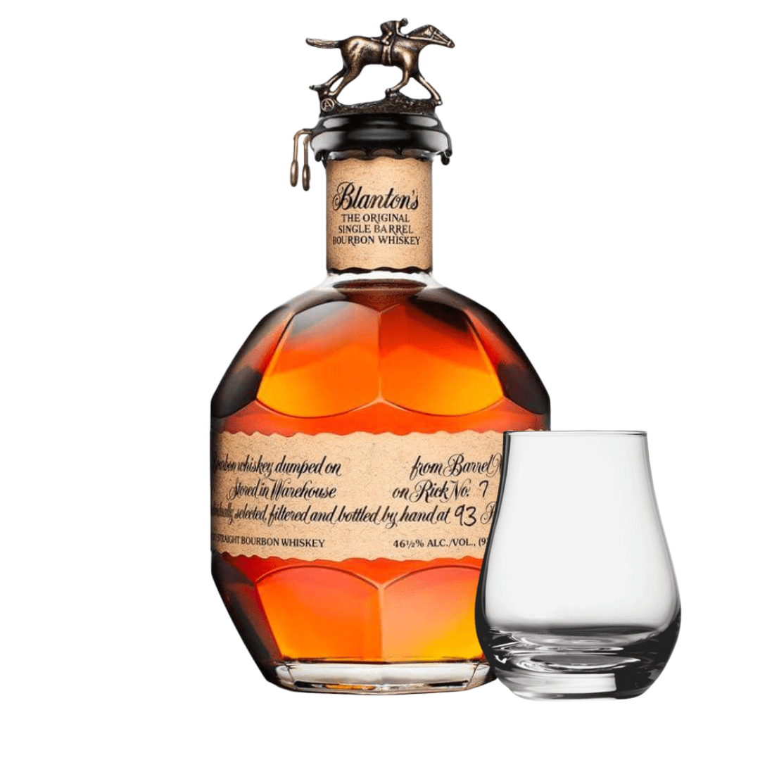 White Smoke Blanton's Original Single Barrel Bourbon 750ml with Spey Dram Glass