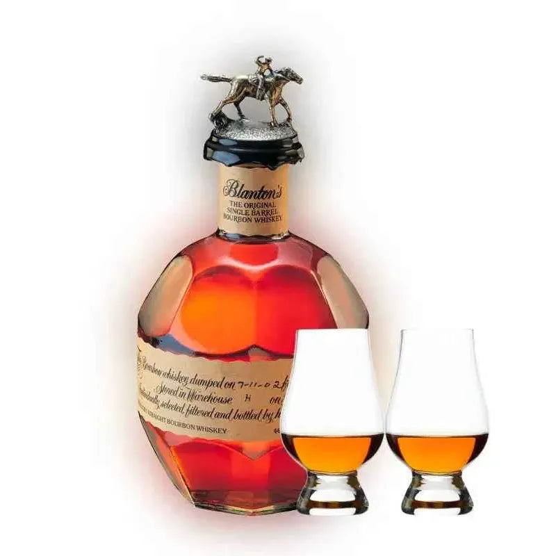 White Smoke Blanton's Single Barrel Bourbon Whiskey & Glencairn Set Bundle