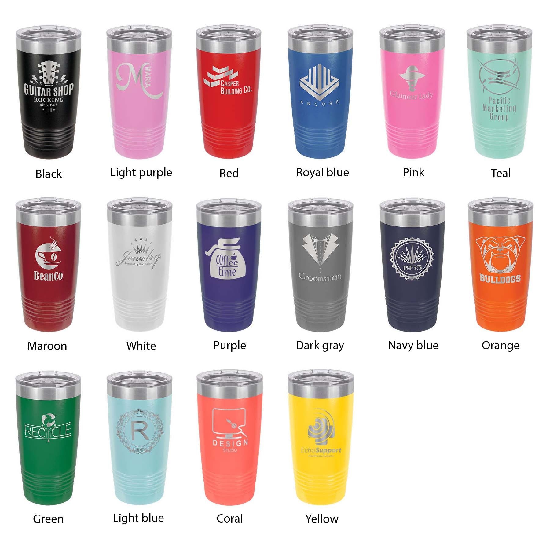 White Smoke Huntington Lake Map Tumbler Travel Mug Insulated Laser Engraved Coffee Cup Indiana 20 oz