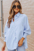 Gray Fernanda Lantern Sleeve Shirt