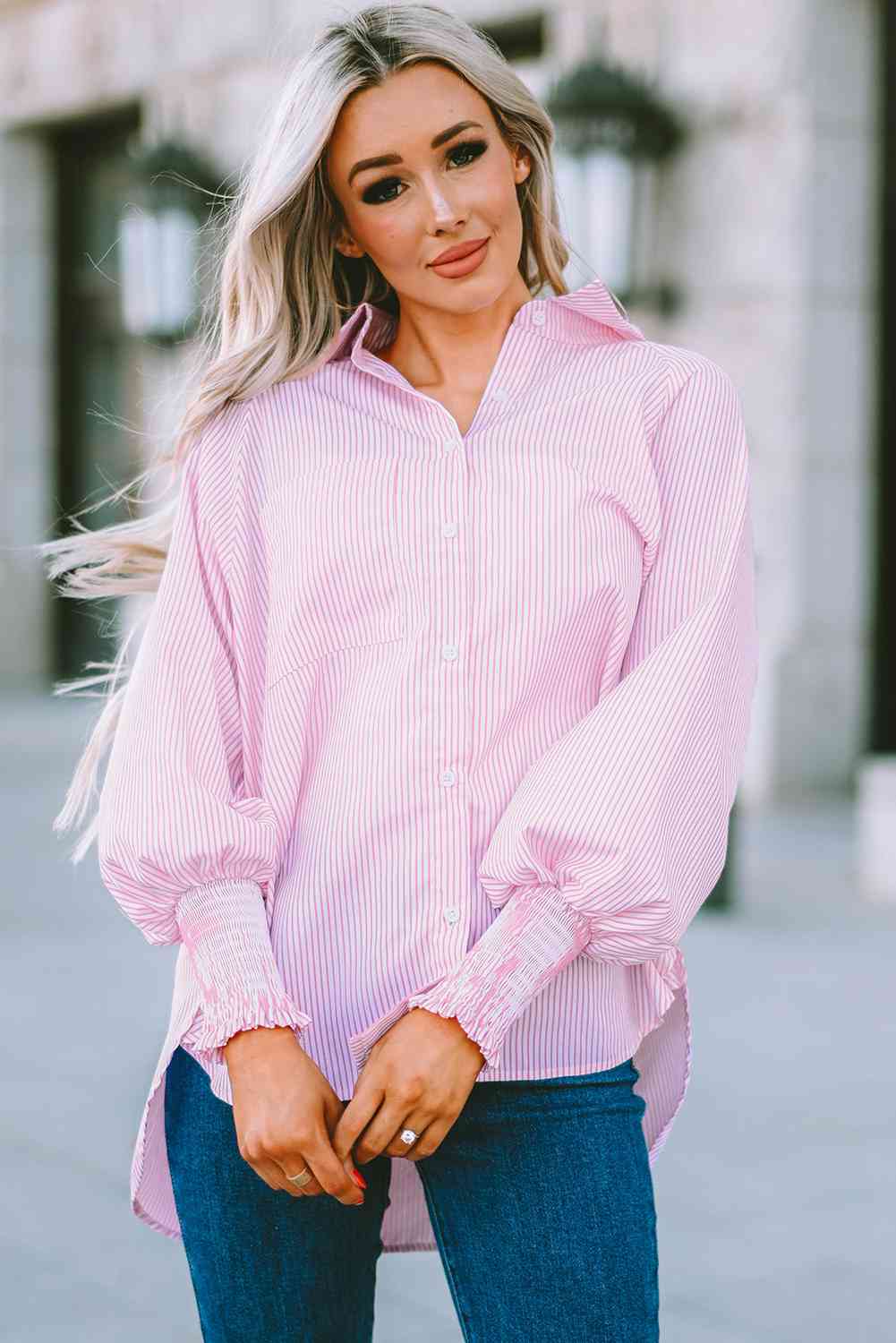 Lavender Fernanda Lantern Sleeve Shirt