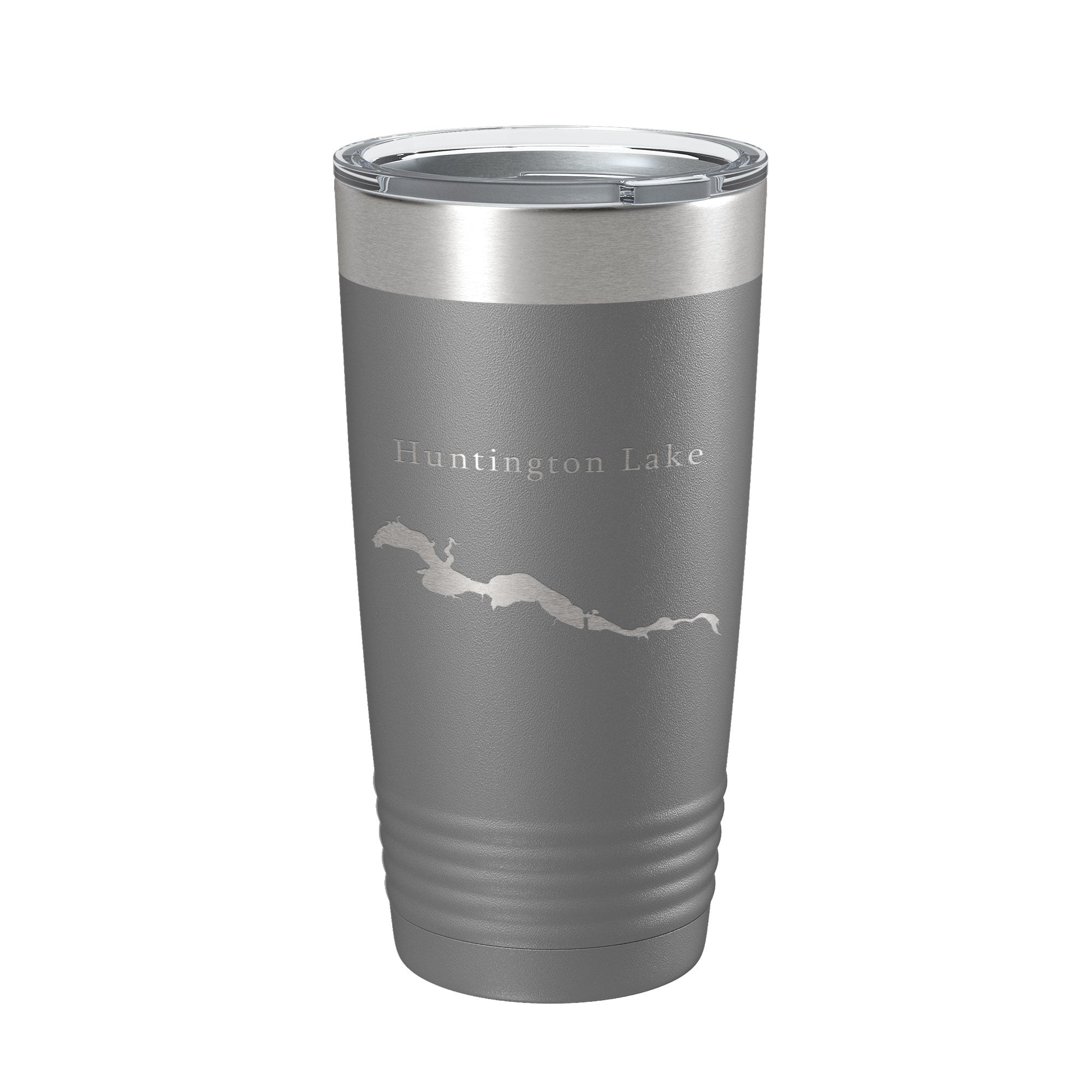 Dim Gray Huntington Lake Map Tumbler Travel Mug Insulated Laser Engraved Coffee Cup Indiana 20 oz