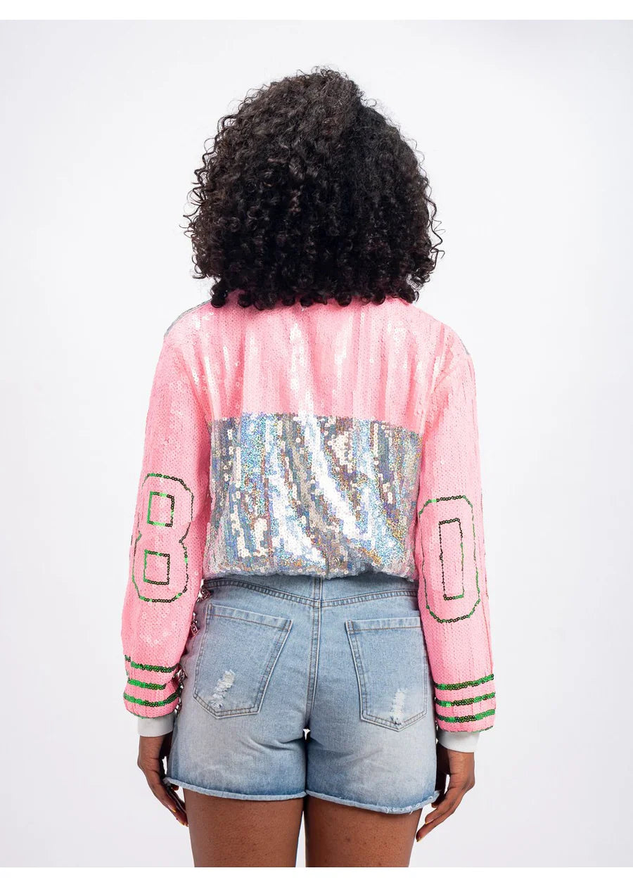 Alpha Kappa Alpha Sorority AKA 1908 Sequin Jacket T-Shirt Crazed