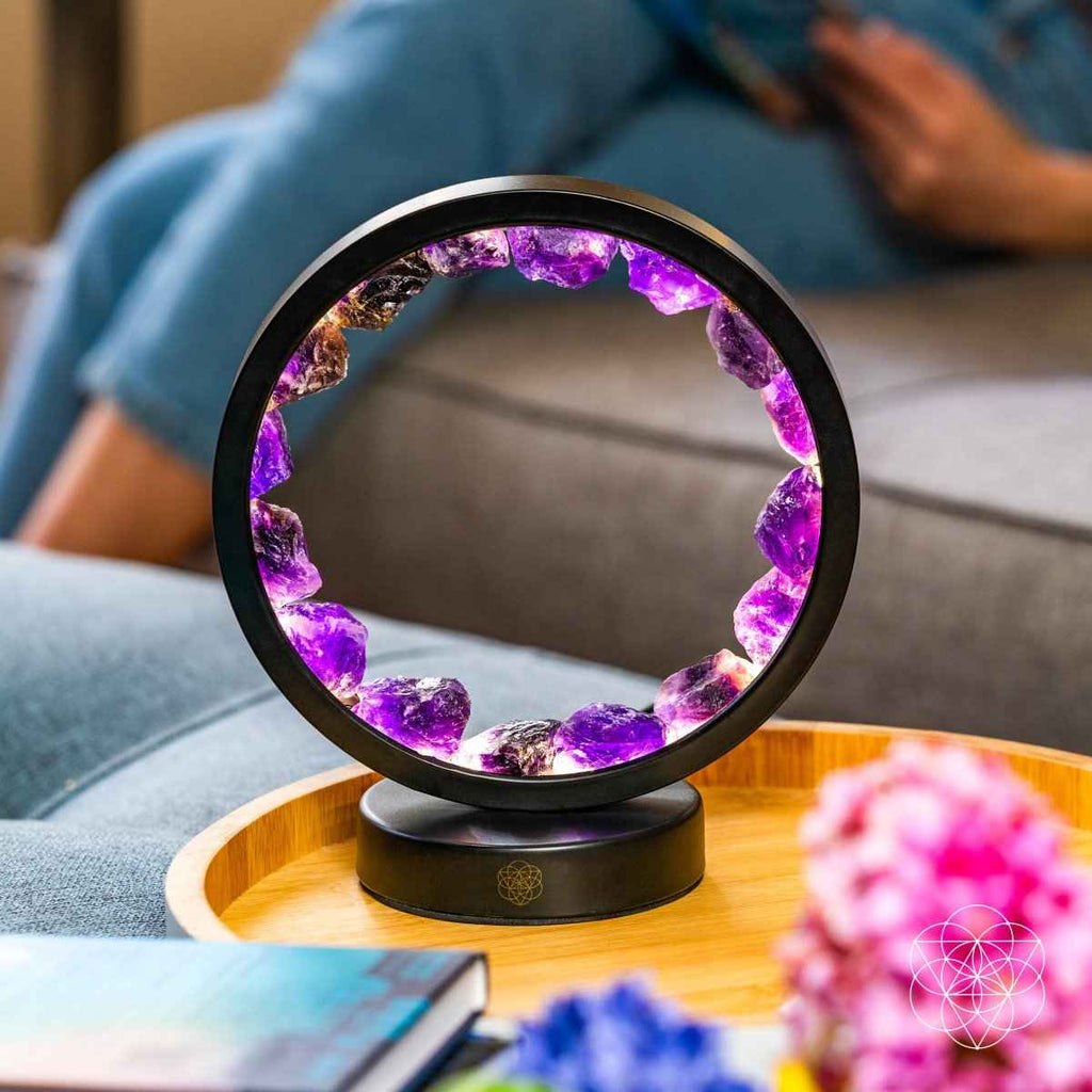 I Am At Peace - Spiritual Protection Amethyst Lamp