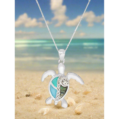 Tan Abalone Turtle Necklace