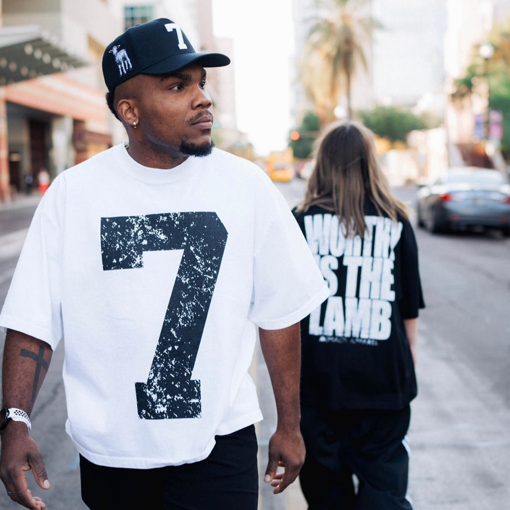 ‘7’ Premium SnapBack - Black/White Malta Apparel