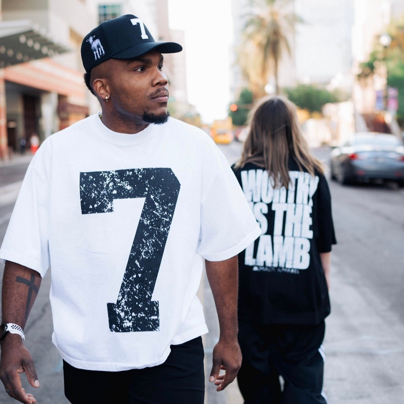 ‘7’ Premium SnapBack - Black/White Malta Apparel