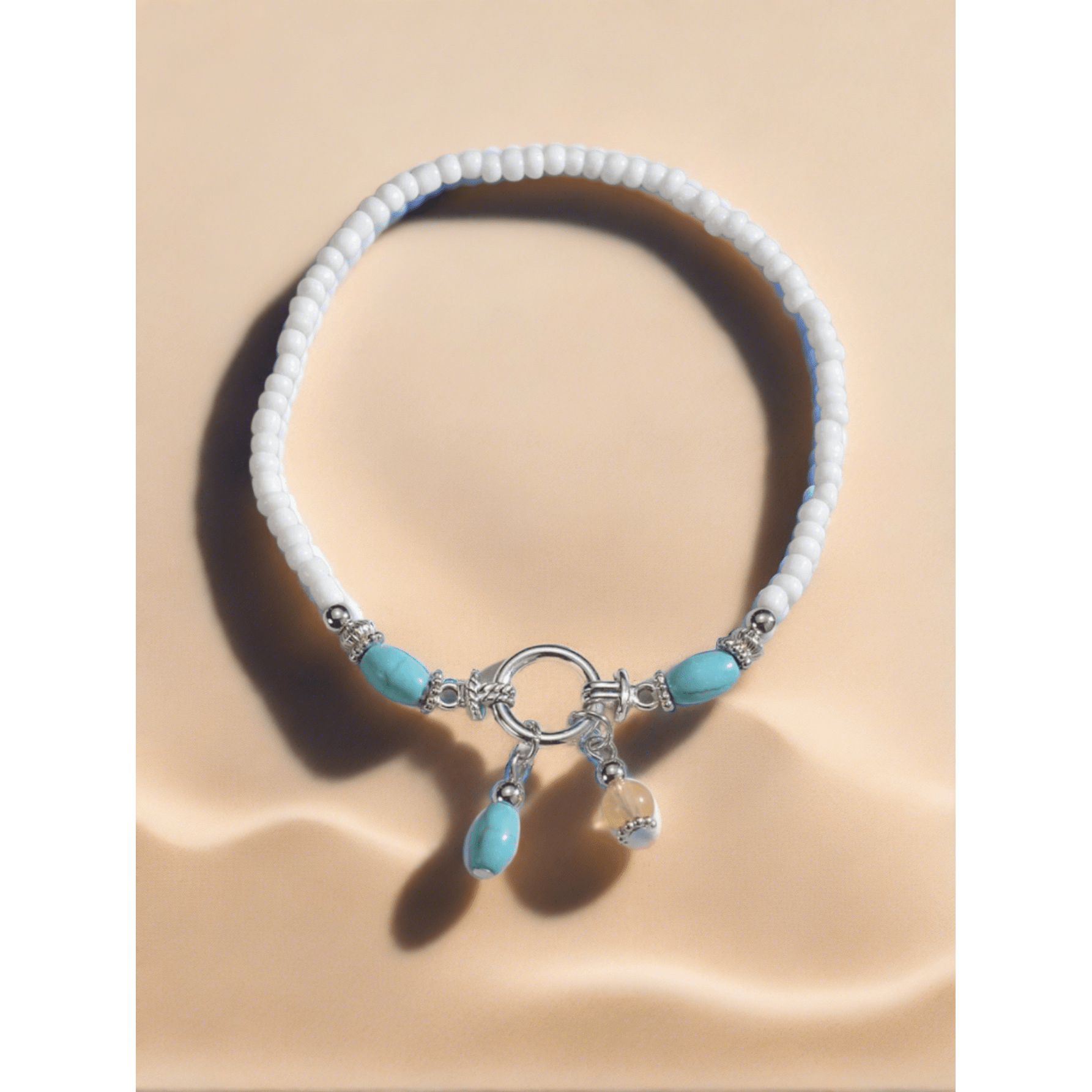 Wheat Beach Beaded Stretch Anklet Ankle Bracelet